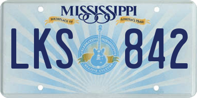 MS license plate LKS842