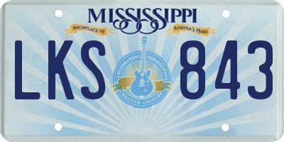 MS license plate LKS843