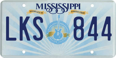 MS license plate LKS844
