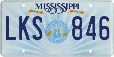 MS license plate LKS846