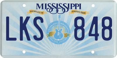 MS license plate LKS848