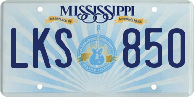 MS license plate LKS850