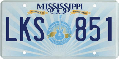 MS license plate LKS851