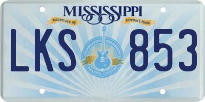 MS license plate LKS853