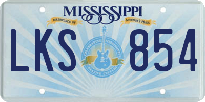 MS license plate LKS854