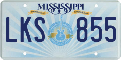 MS license plate LKS855