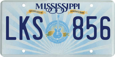MS license plate LKS856