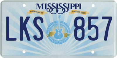 MS license plate LKS857