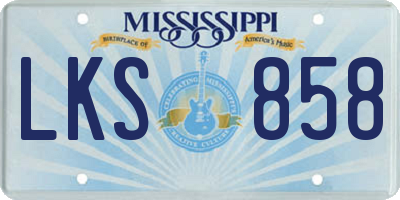 MS license plate LKS858