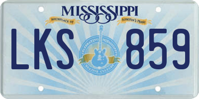 MS license plate LKS859
