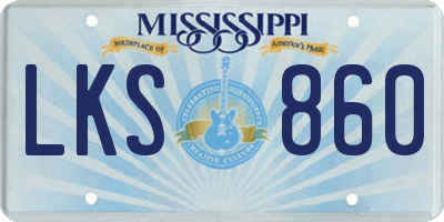 MS license plate LKS860