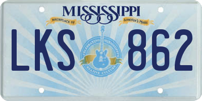 MS license plate LKS862