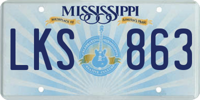 MS license plate LKS863