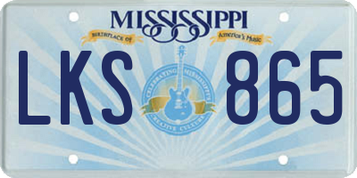 MS license plate LKS865