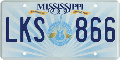 MS license plate LKS866