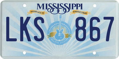 MS license plate LKS867