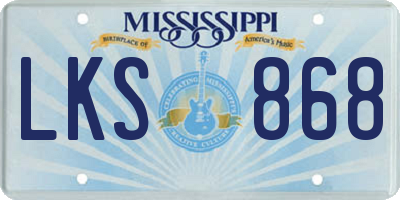 MS license plate LKS868