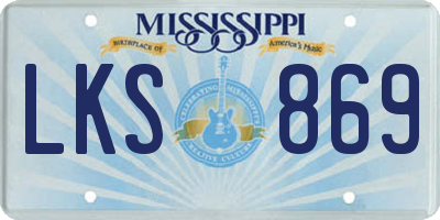 MS license plate LKS869