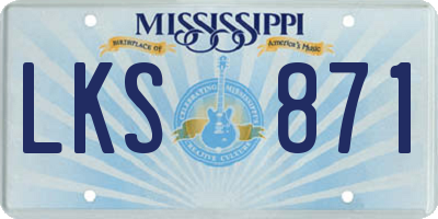 MS license plate LKS871