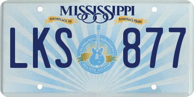 MS license plate LKS877