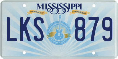 MS license plate LKS879