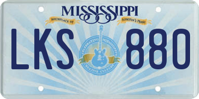 MS license plate LKS880