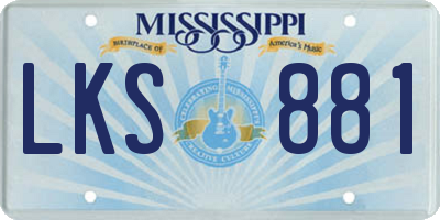 MS license plate LKS881