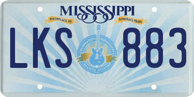MS license plate LKS883