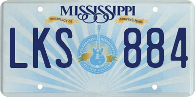 MS license plate LKS884