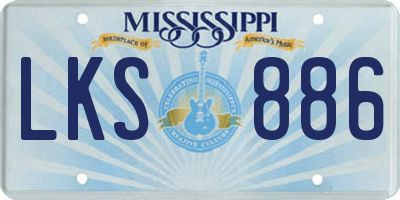MS license plate LKS886