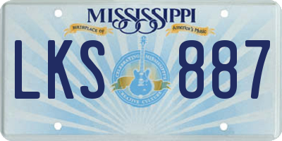 MS license plate LKS887