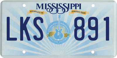 MS license plate LKS891