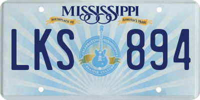 MS license plate LKS894