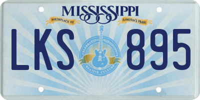 MS license plate LKS895
