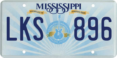MS license plate LKS896