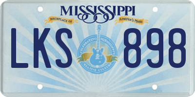 MS license plate LKS898