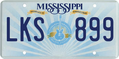 MS license plate LKS899