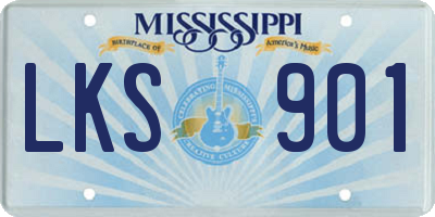 MS license plate LKS901