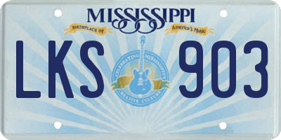 MS license plate LKS903