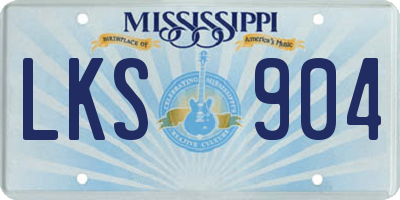 MS license plate LKS904