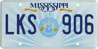MS license plate LKS906