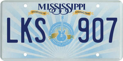 MS license plate LKS907
