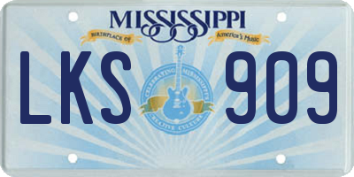 MS license plate LKS909