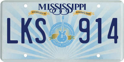 MS license plate LKS914