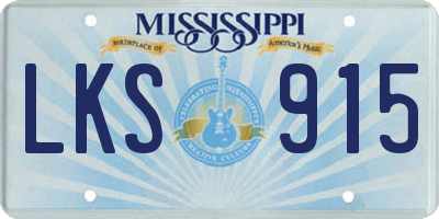 MS license plate LKS915
