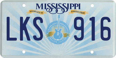 MS license plate LKS916