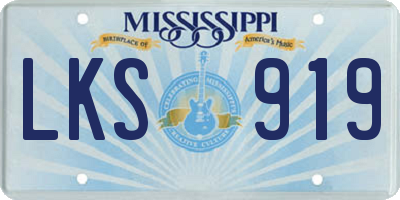 MS license plate LKS919