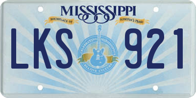 MS license plate LKS921