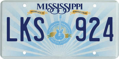 MS license plate LKS924
