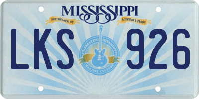 MS license plate LKS926